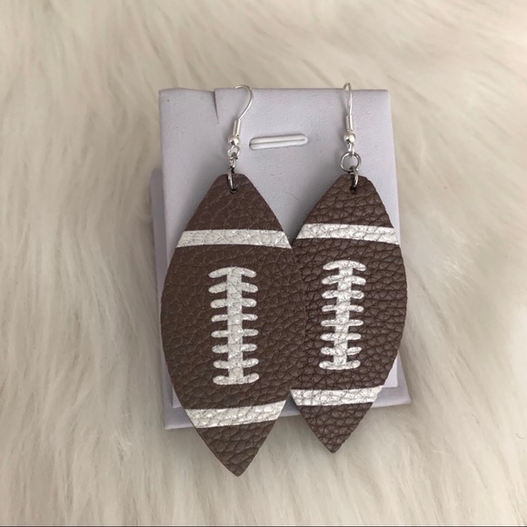NWT Football Faux Leather Earrings - Picture 1 of 3